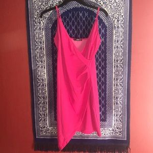 Hot pink asymmetrical front dress!💞